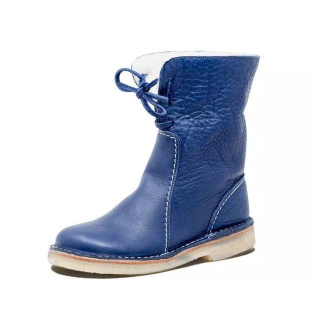 Bottes en cuir intérieur polaire à lacet - 2 LOOKS - DealValley