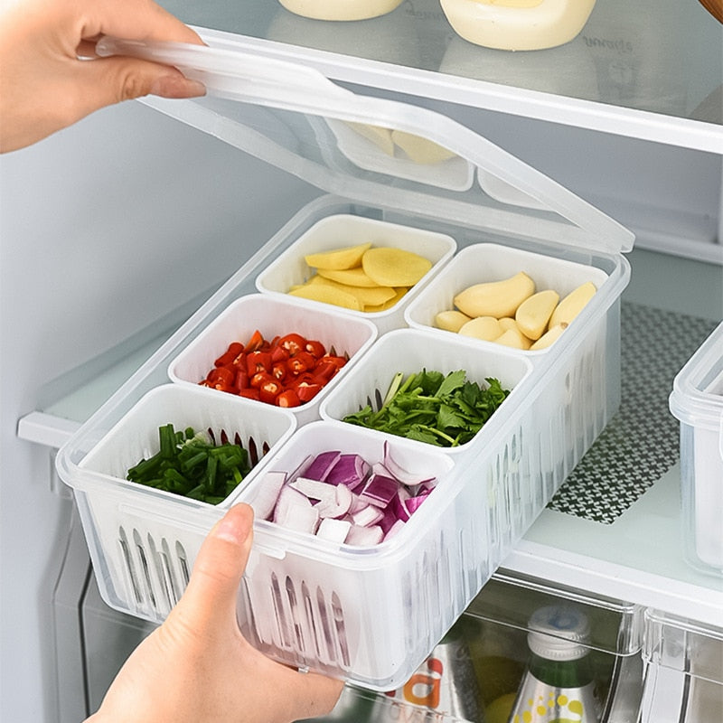 Boîte égouttoir compartimentée 6 en 1