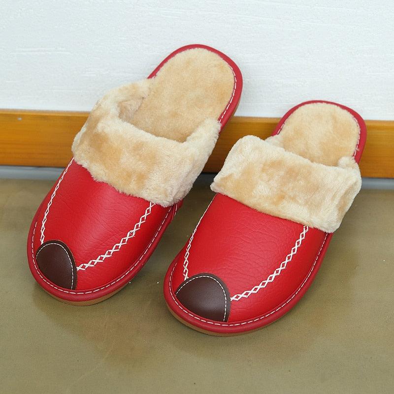 Pantoufles d'hiver en cuir - Mixte - DealValley
