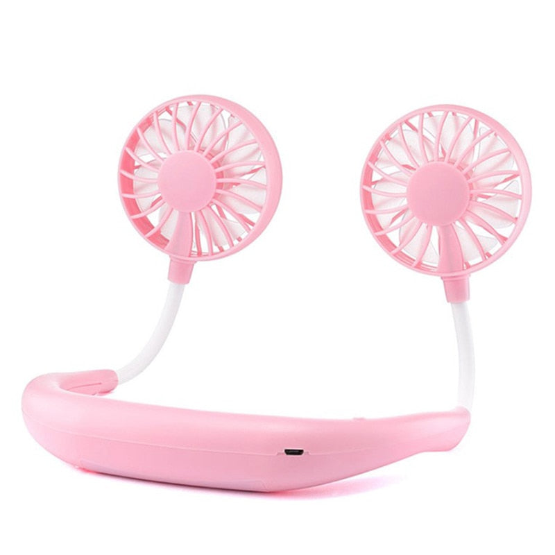 Mini ventilateur portable USB tour de cou rechargeable