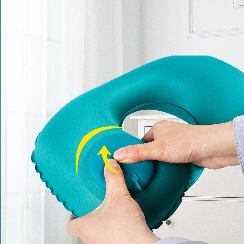 Oreiller de voyage autogonflant pour le cou - DealValley