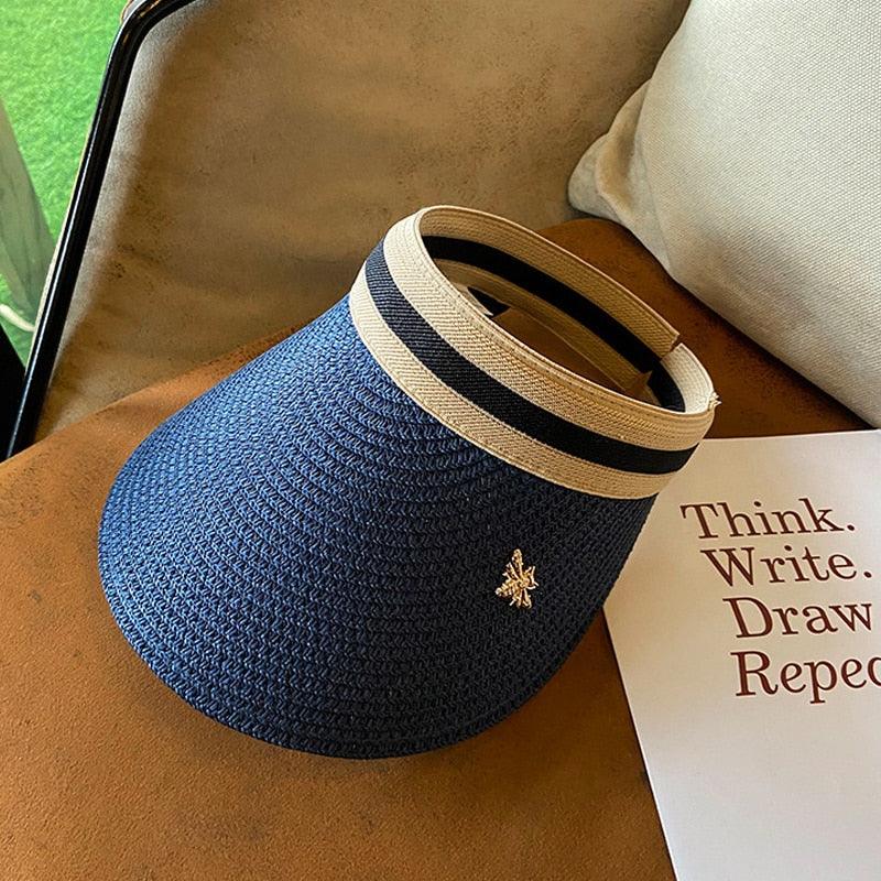 Visière d'été en paille à bord large