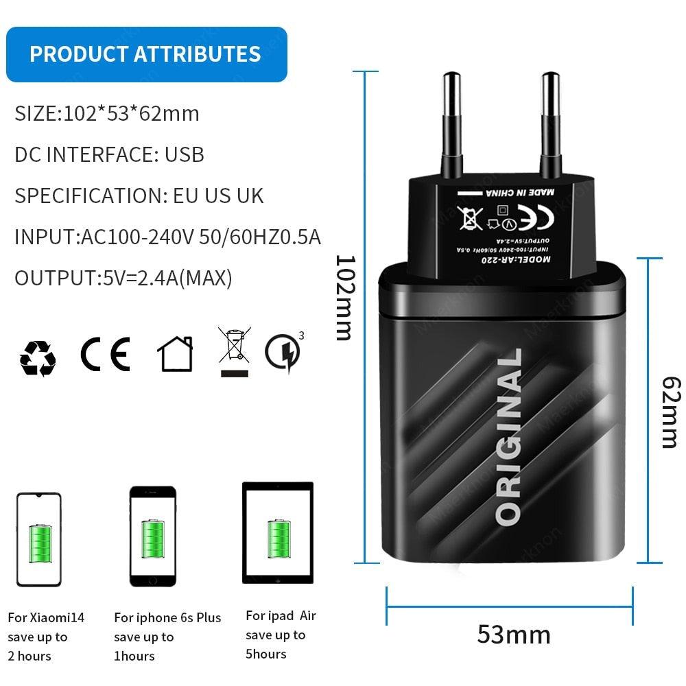 Chargeur RAPIDE 20W - USB et USB Type-C - DealValley