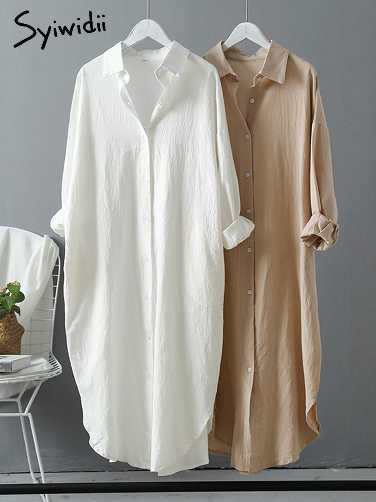Robe chemise longue lin & coton - Collection 2023