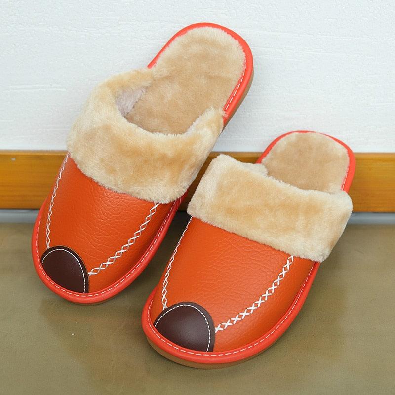 Pantoufles d'hiver en cuir - Mixte - DealValley