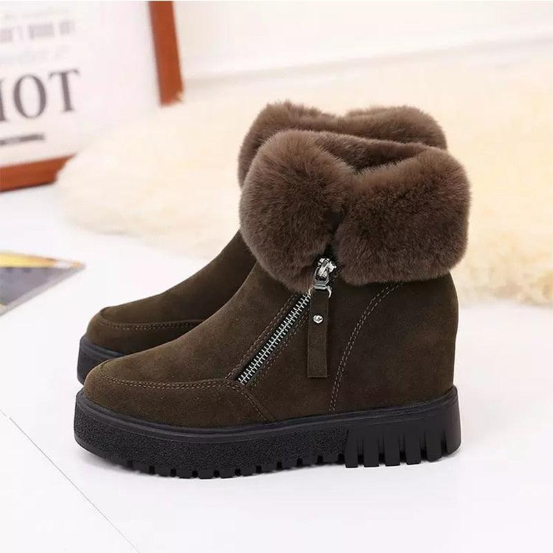 Bottines fausse fourrure - Talon compensé caché - DealValley