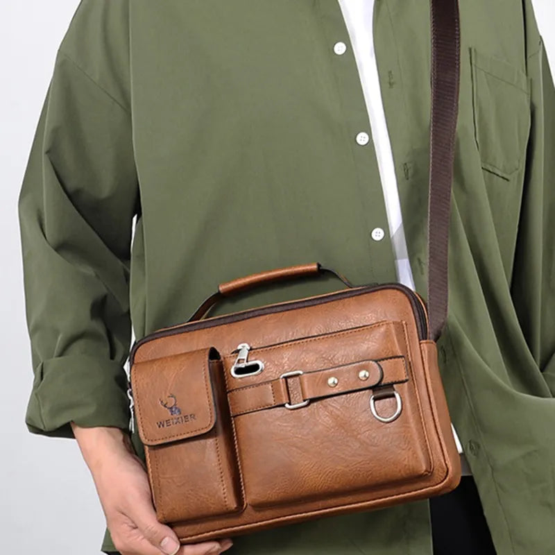 Mini Sac bandouillère multipoche en Cuir PU pour Hommes