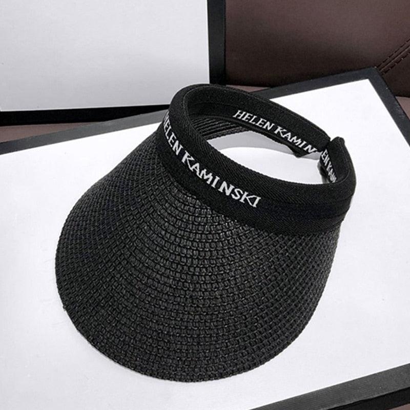 Visière d'été en paille à bord large