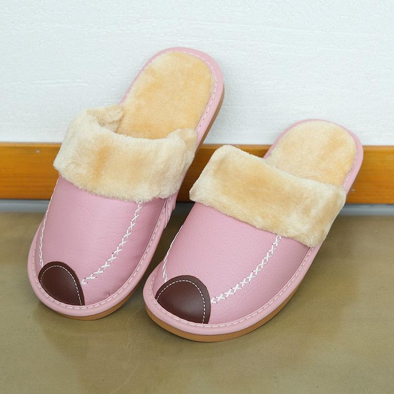 Pantoufles d'hiver en cuir - Mixte - DealValley