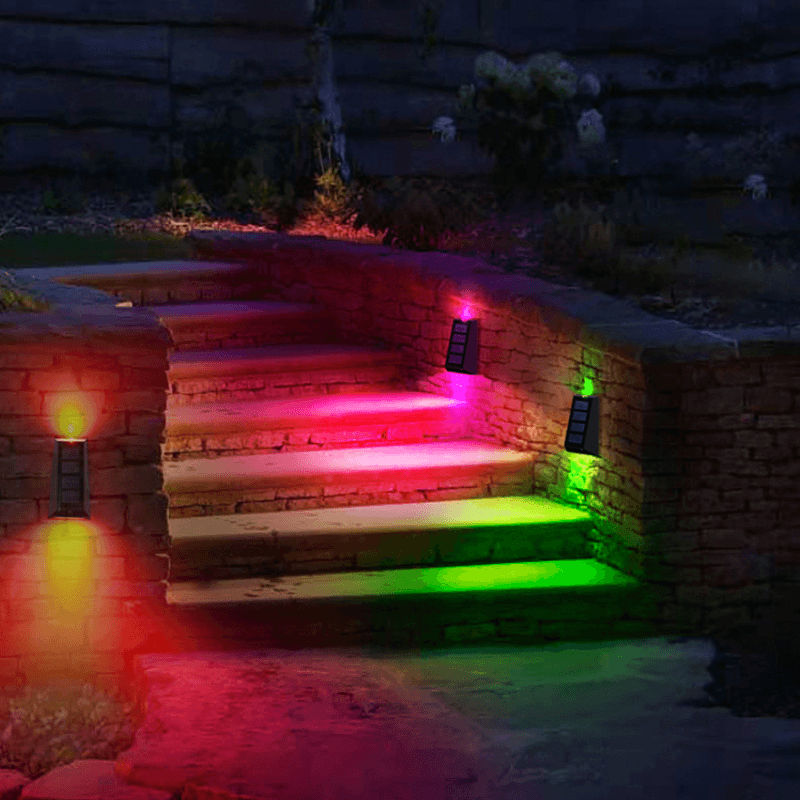 Lot de 4 Appliques murales solaires RVB - DealValley