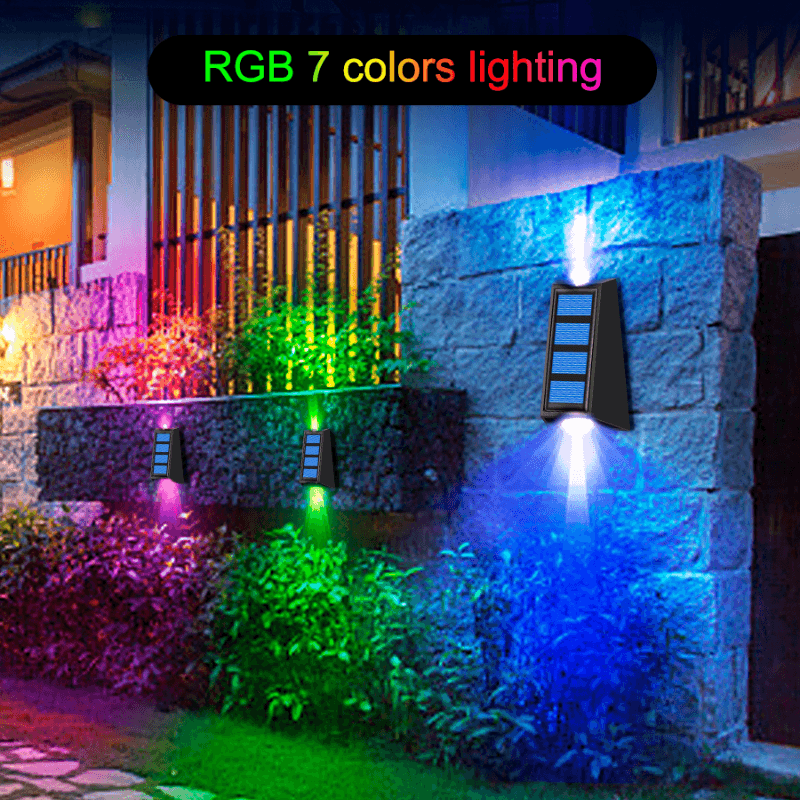 Lot de 4 Appliques murales solaires RVB - DealValley