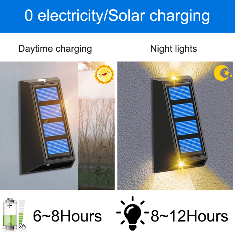Lot de 4 Appliques murales solaires RVB - DealValley