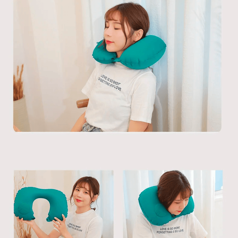 Oreiller de voyage autogonflant pour le cou - DealValley