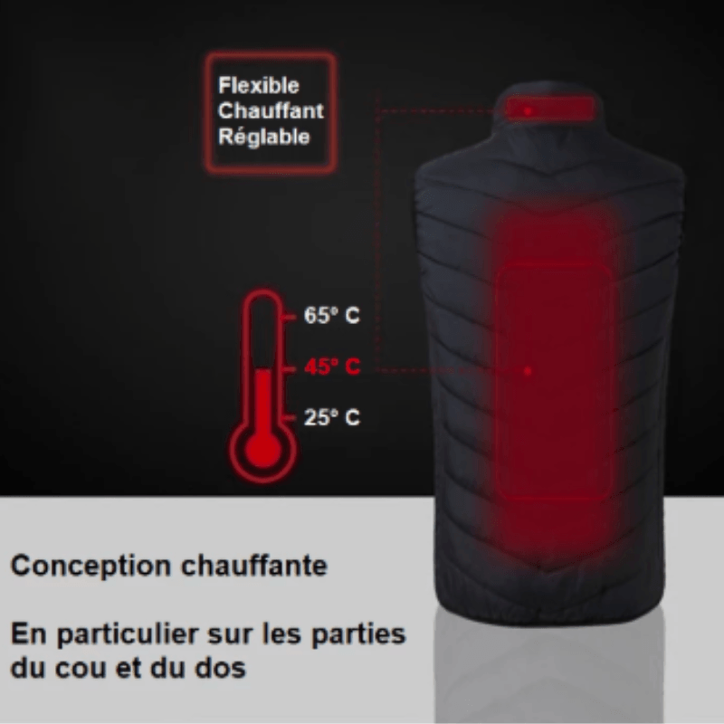 Gilet Chauffant Electrique - 8 Zones chauffantes - DealValley