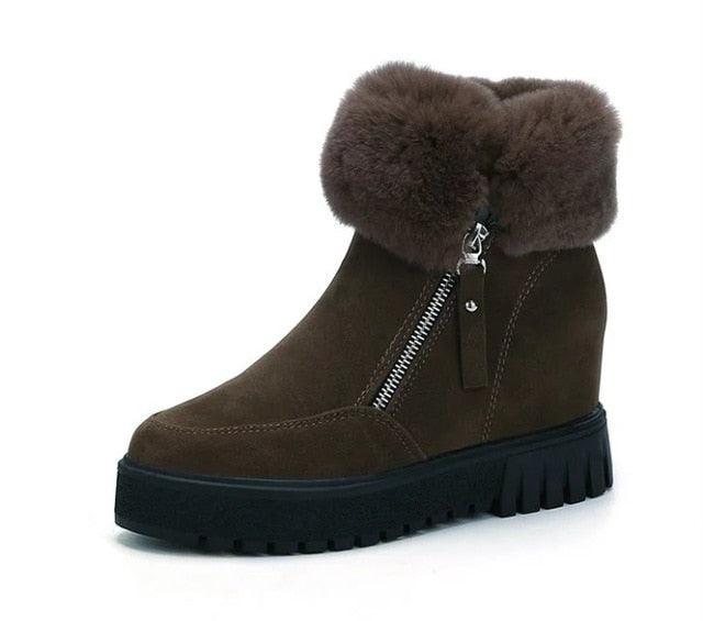 Bottines fausse fourrure - Talon compensé caché - DealValley