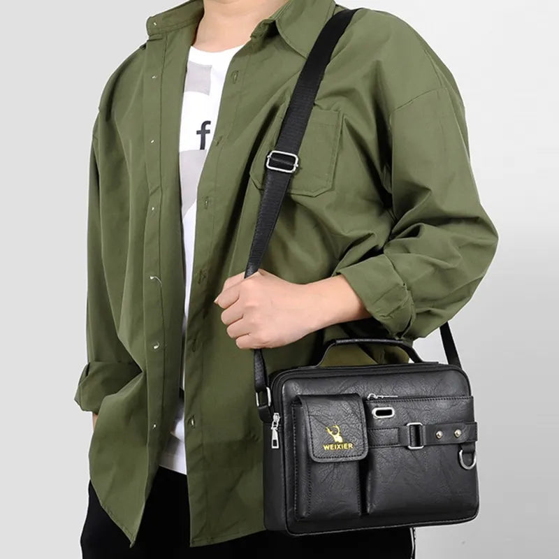Mini Sac bandouillère multipoche en Cuir PU pour Hommes