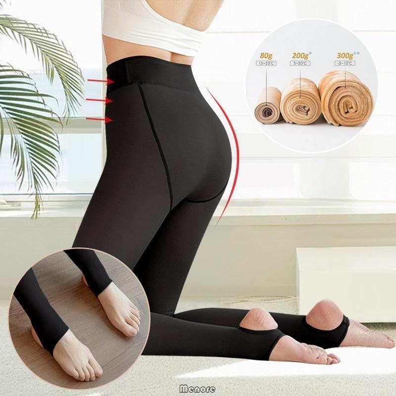 Faux Collant Translucide En Molleton Chaud - DealValley