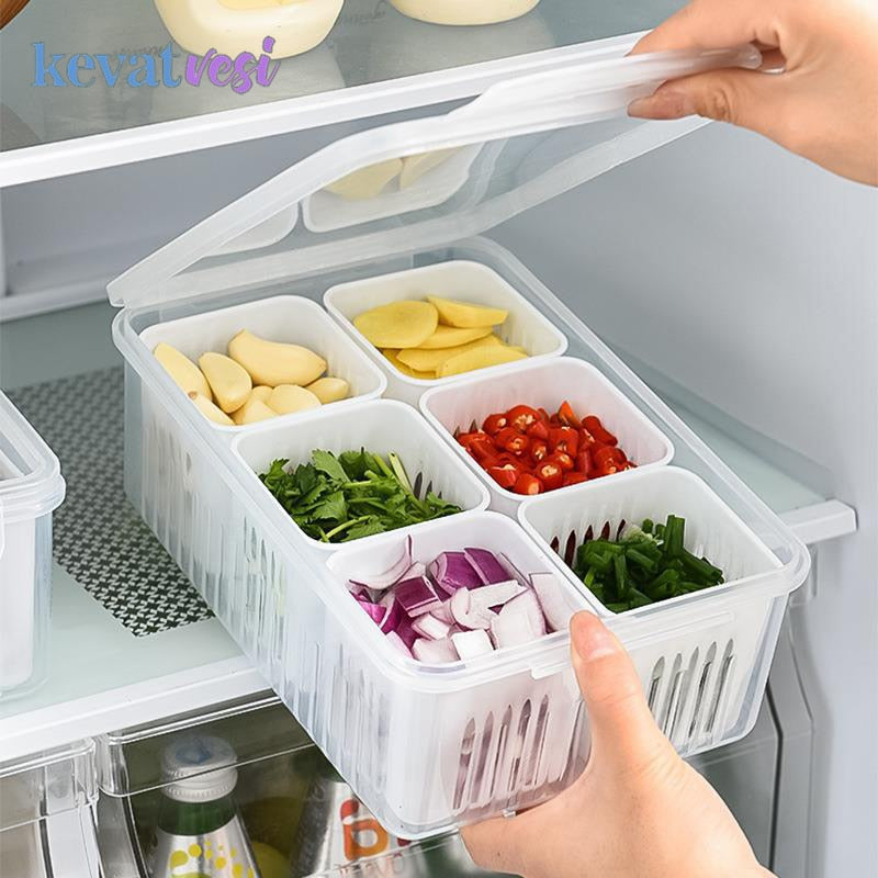 Boîte égouttoir compartimentée 6 en 1