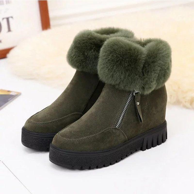 Bottines fausse fourrure - Talon compensé caché - DealValley