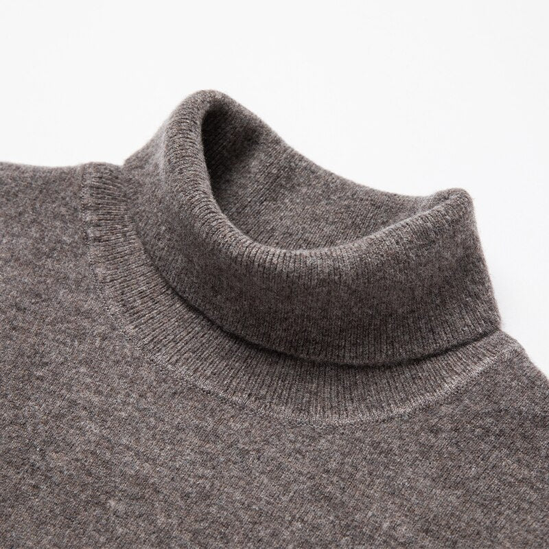 Pull col roulé en laine mérinos
