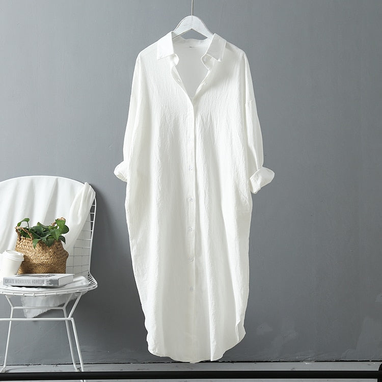 Robe chemise longue lin & coton - Collection 2023