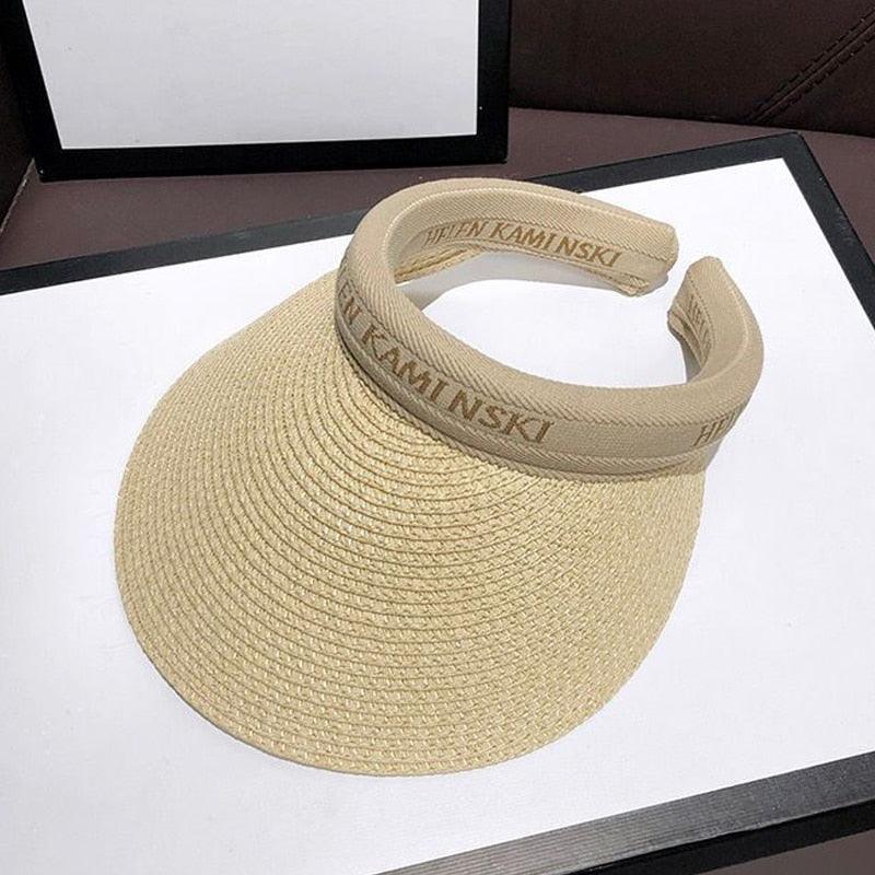 Visière d'été en paille à bord large