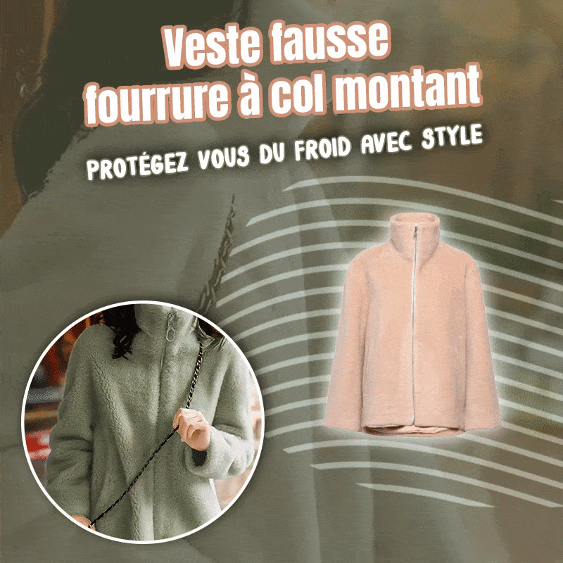 Veste fausse fourrure à col montant - DealValley
