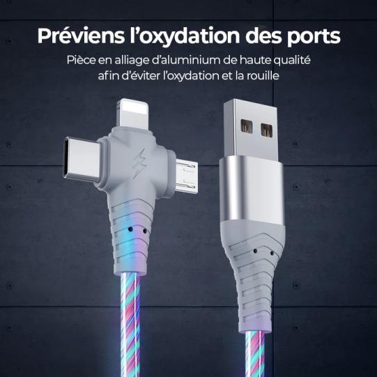 Câble de recharge lumineux 3 en 1 - DealValley