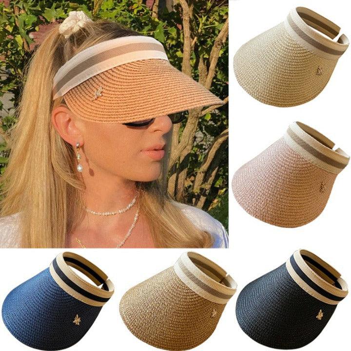 Visière d'été en paille à bord large