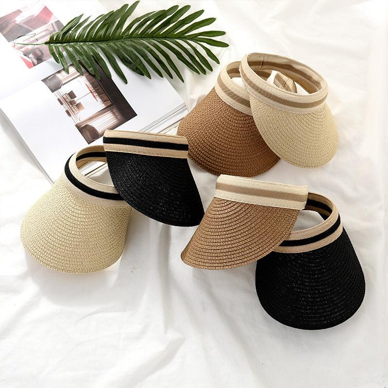 Visière d'été en paille à bord large