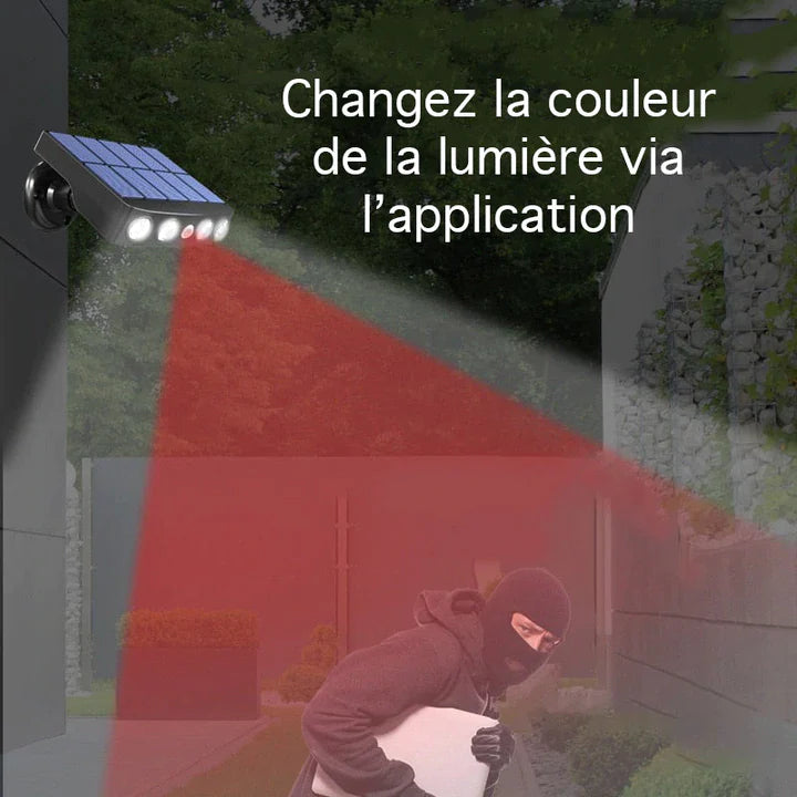 Lampe solaire rotative 3 modes -Système PIR