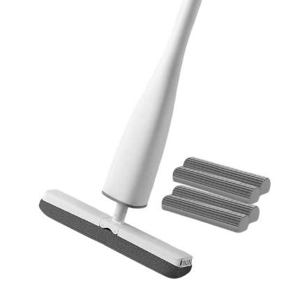 Balai Serpillière rotative Essorage facile + 3  têtes Eponges