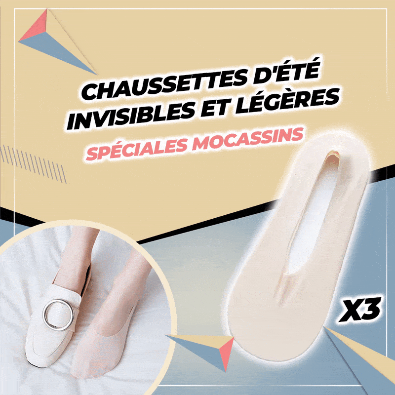 3 X Chaussettes d'été invisibles et légères - Spéciales mocassins