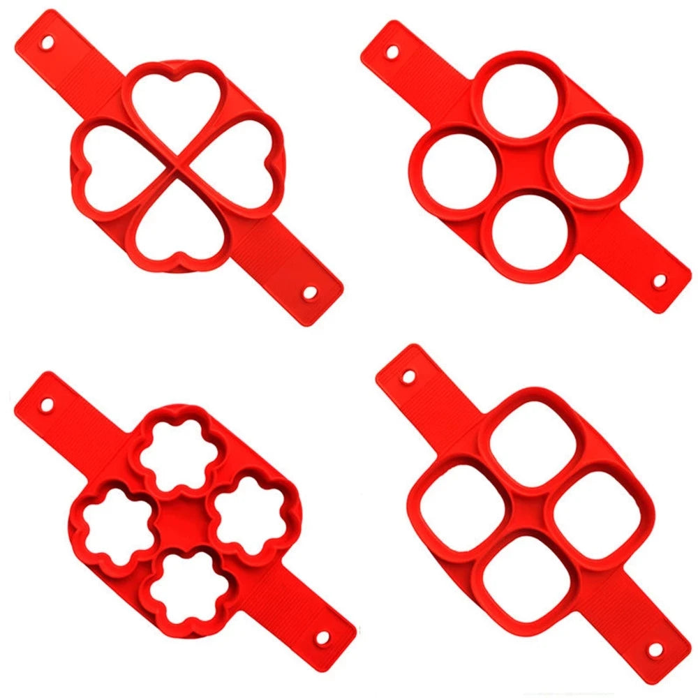 Moule en Silicone Anti-adhésif pour Crêpes & Oeufs - 4 Formes