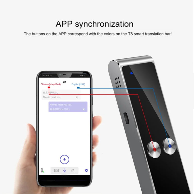 Traducteur audio portable instantané (38 langues)