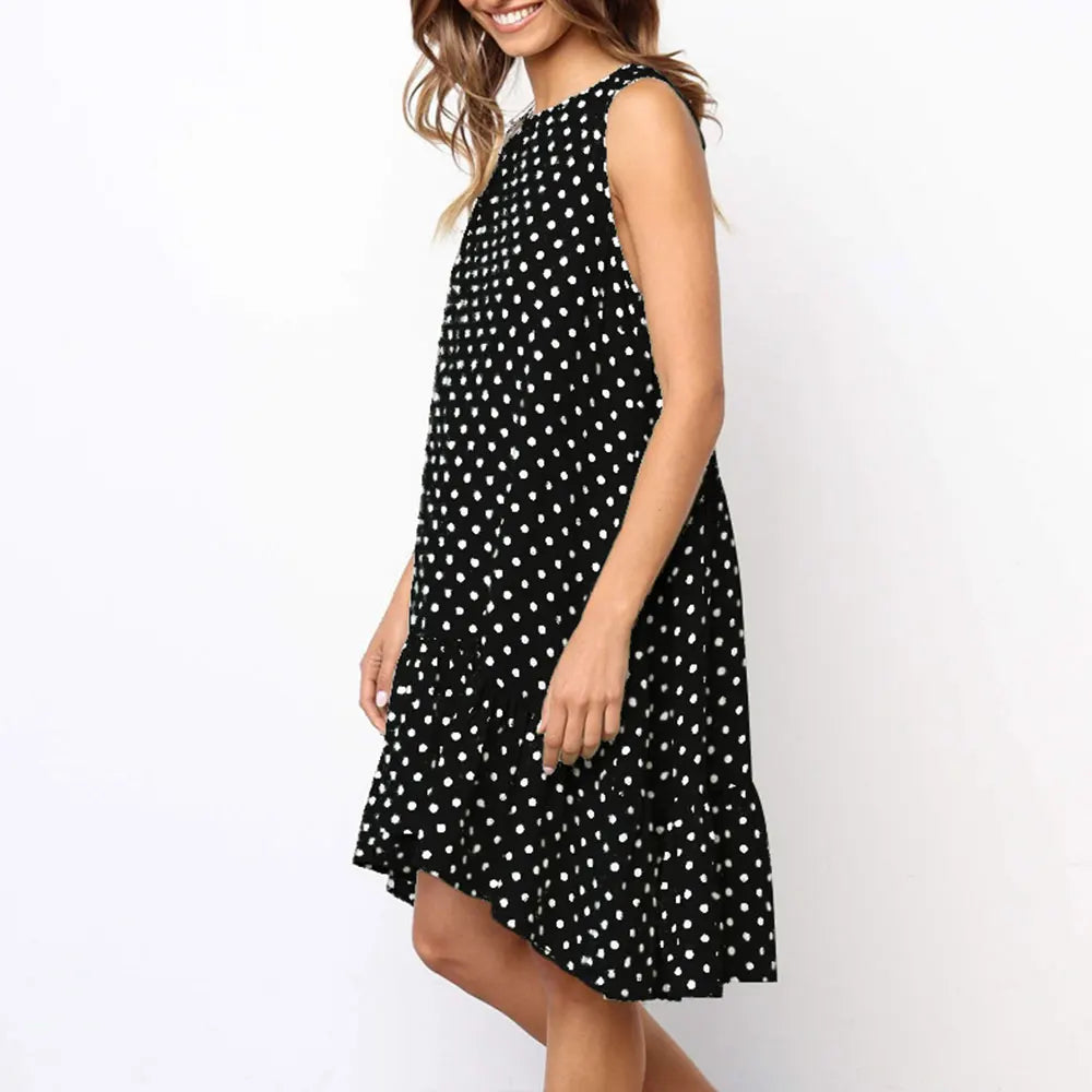 Mini robe en mousseline à pois pour femme