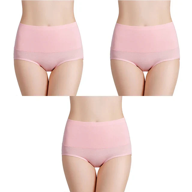 Lot de 3 Culottes Taille Haute en Coton Respirant