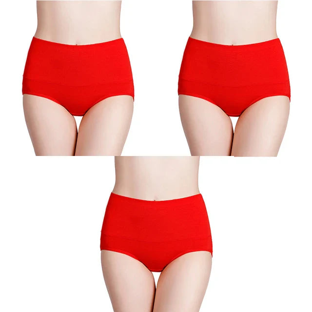 Lot de 3 Culottes Taille Haute en Coton Respirant