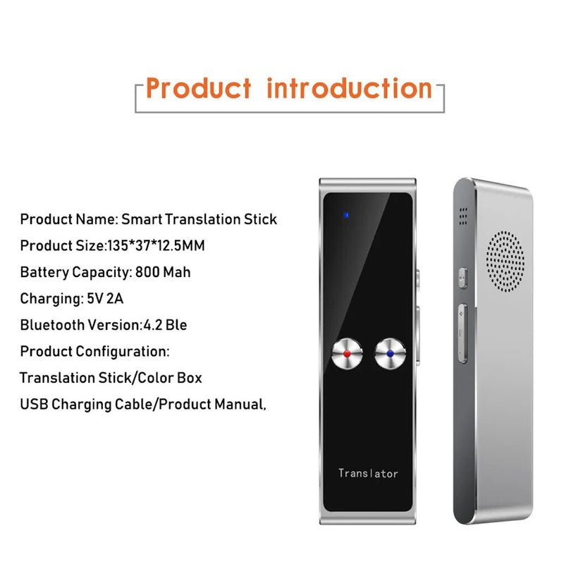 Traducteur audio portable instantané (38 langues)