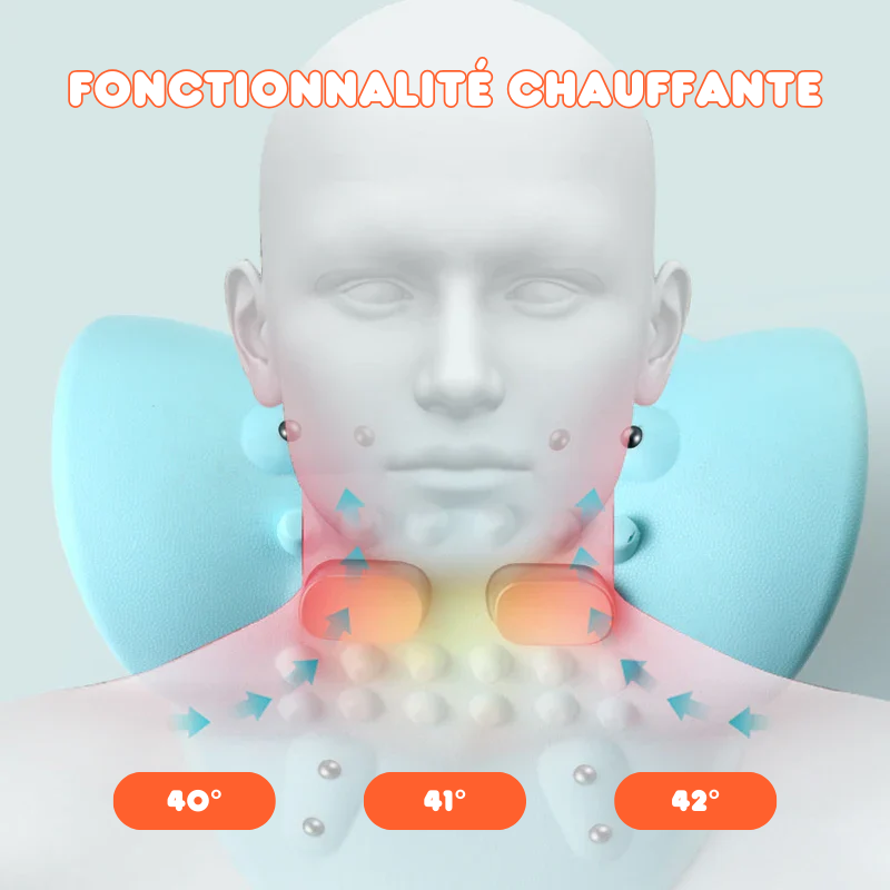 Oreiller d'acupression pour cervicales EMS - 6 Modes & Chauffant