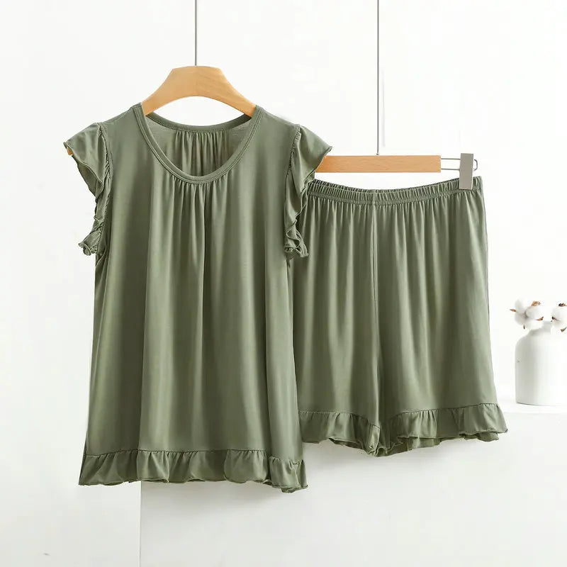 Pyjama en Modal à volants Femme - Printemps/ Été