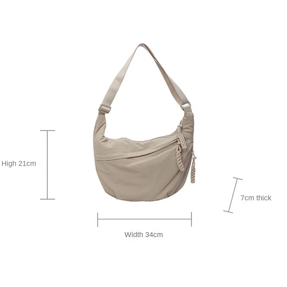 Sac Banane Bandoulière Femme en Toile – Grande Capacité, Légère & Imperméable
