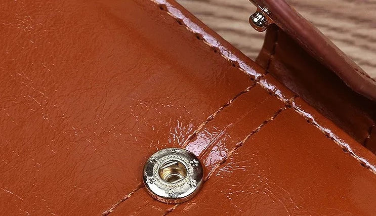 Portefeuille en cuir PU avec fermeture éclair pour femme