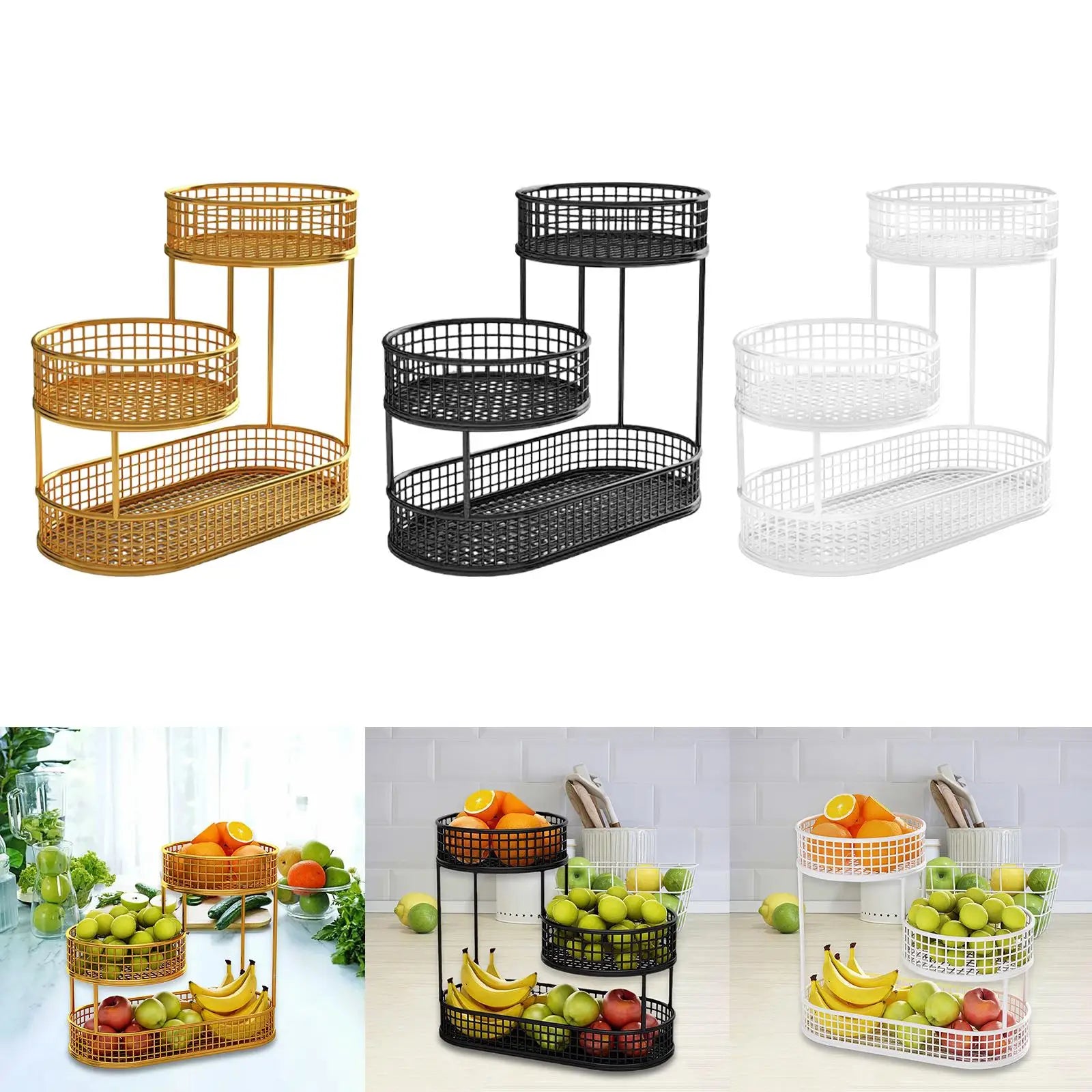 Panier de Cuisine Métallique - Corbeille à Fruit à Étage
