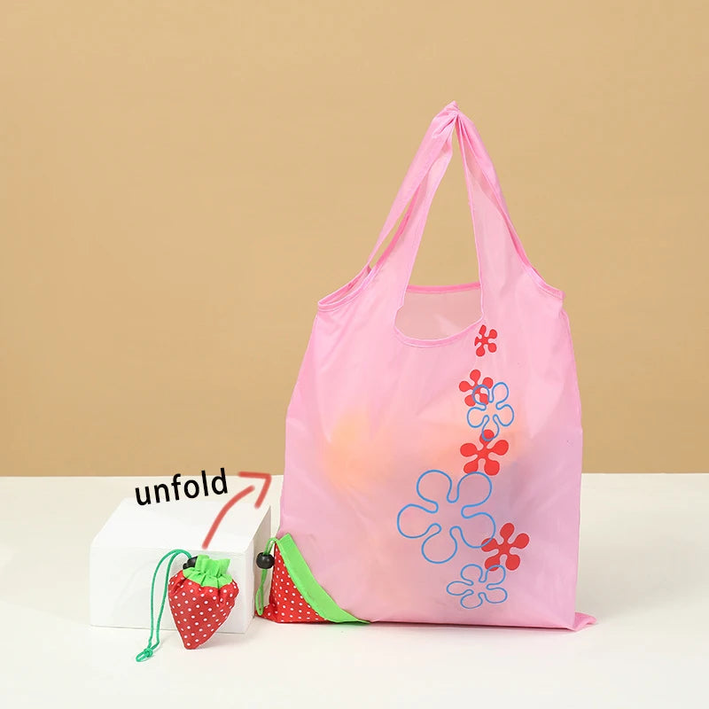 STRAWBY - Sac de Course Réutilisable & Pliable en Fraise - 1 ACHETÉ = 1 OFFERT