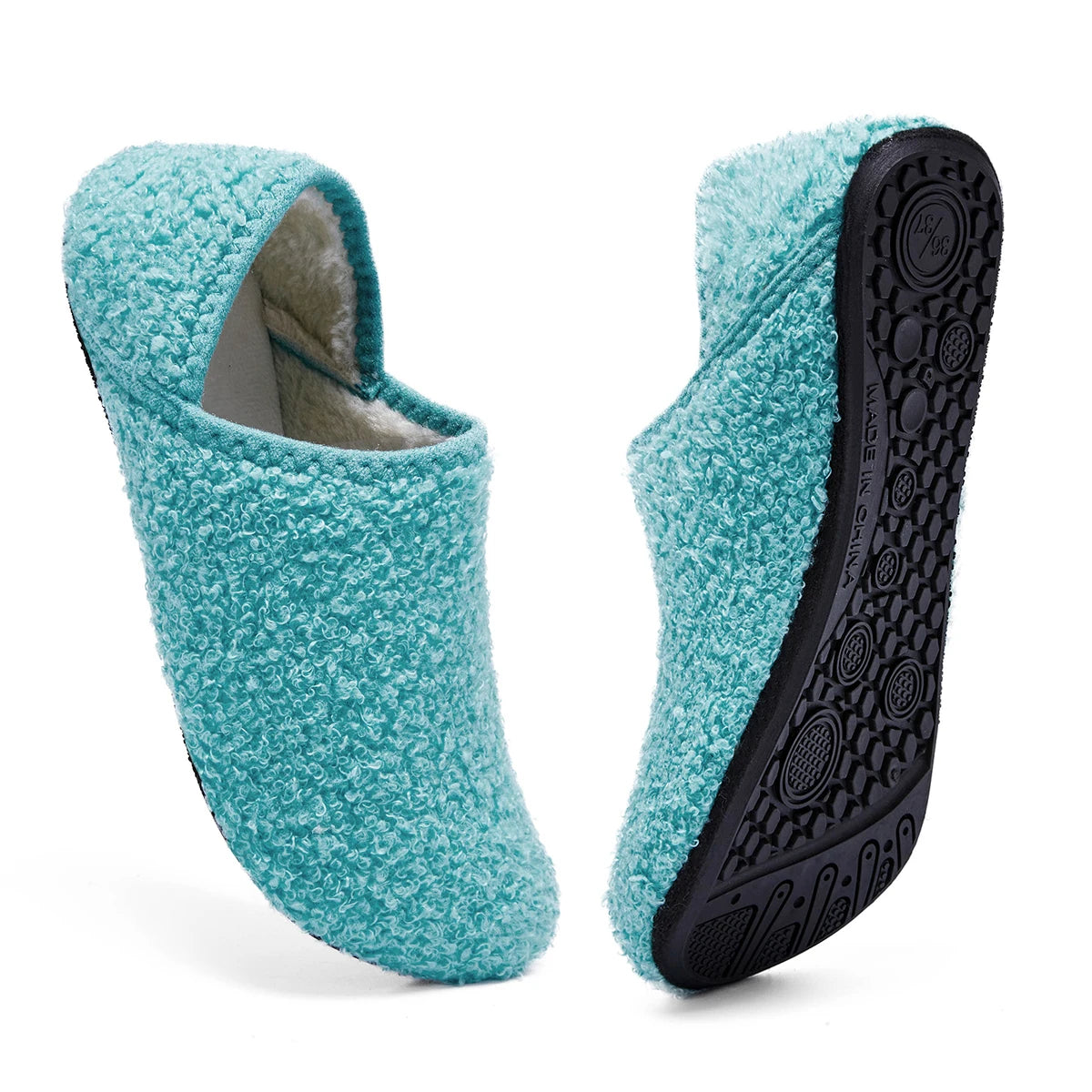 Pantoufles Moelleuses & Chaudes en Peluche Bouclette - Modèle Mixte
