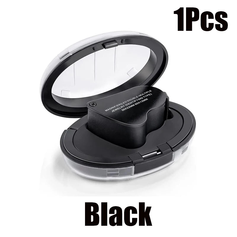 Loupe de Poche de Main 60X + 30X & 2 lumières LED