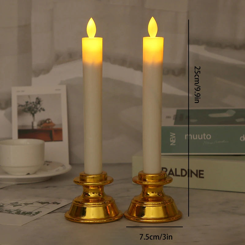 Lot de 2 Bougies Cierges Chandelier à LED