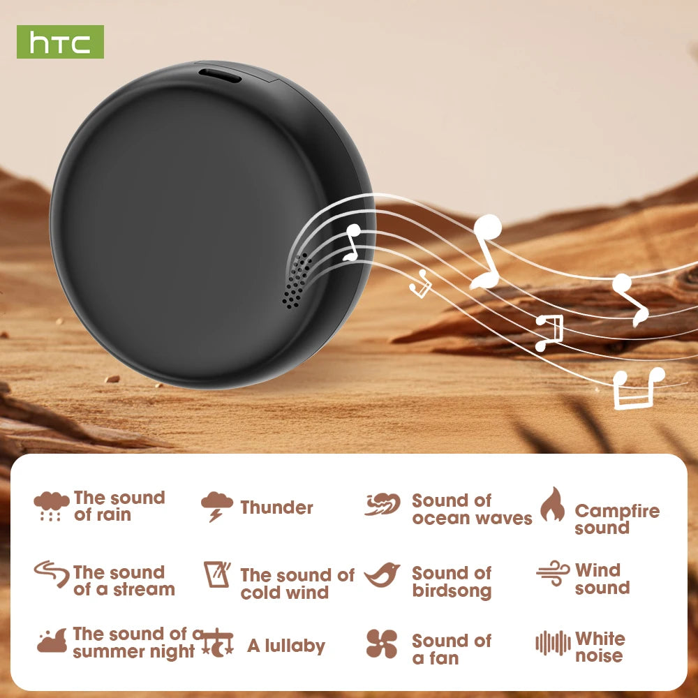 Écouteurs Bluetooth HTC NE90 à Silicone Souple pour Dormir – Bruit Blanc, Histoires IA & Son HiFi