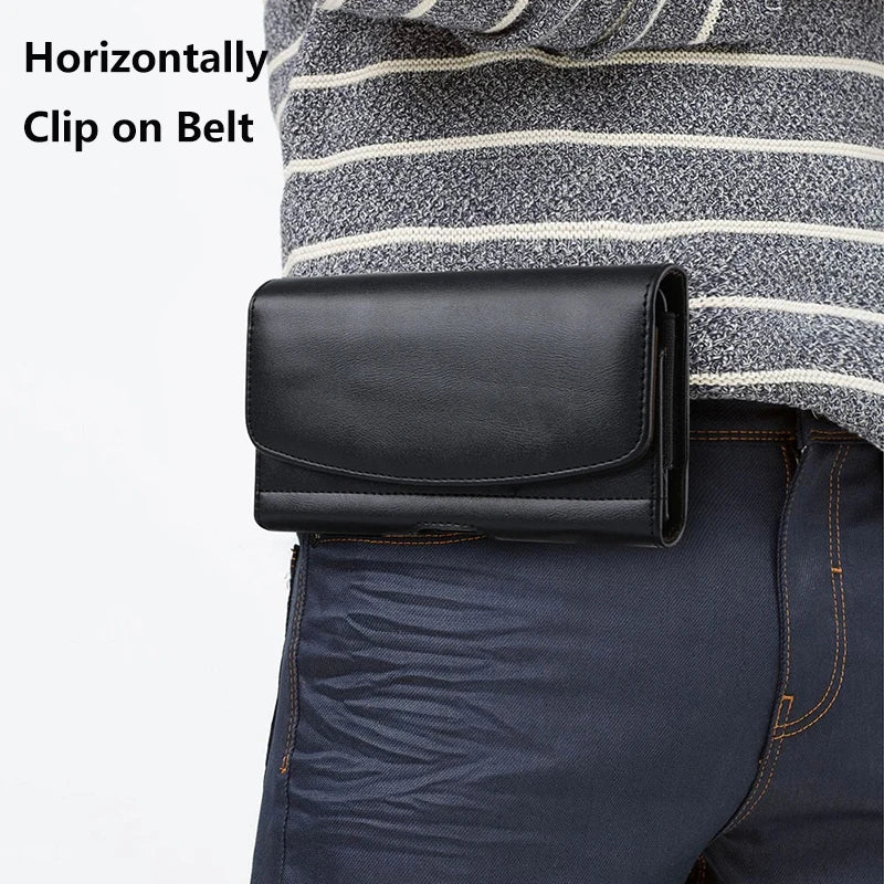 Pochette avec Clip de Ceinture en Cuir PU